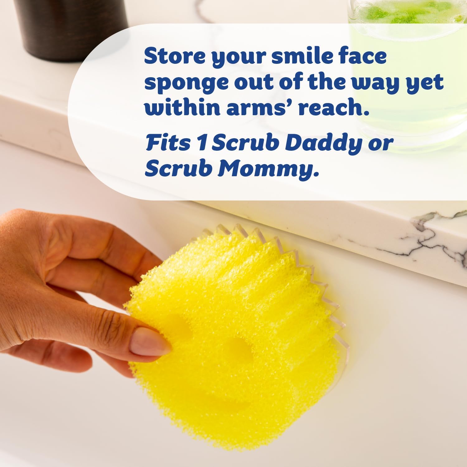 Scrub Daddy Sponge Holder Daddy Caddy - Sponge Holder for Kitchen Sink - Sponge Caddy and Kitchen Organizer with Suction Cups - Self Draining & Dishwasher Safe (1 Count)