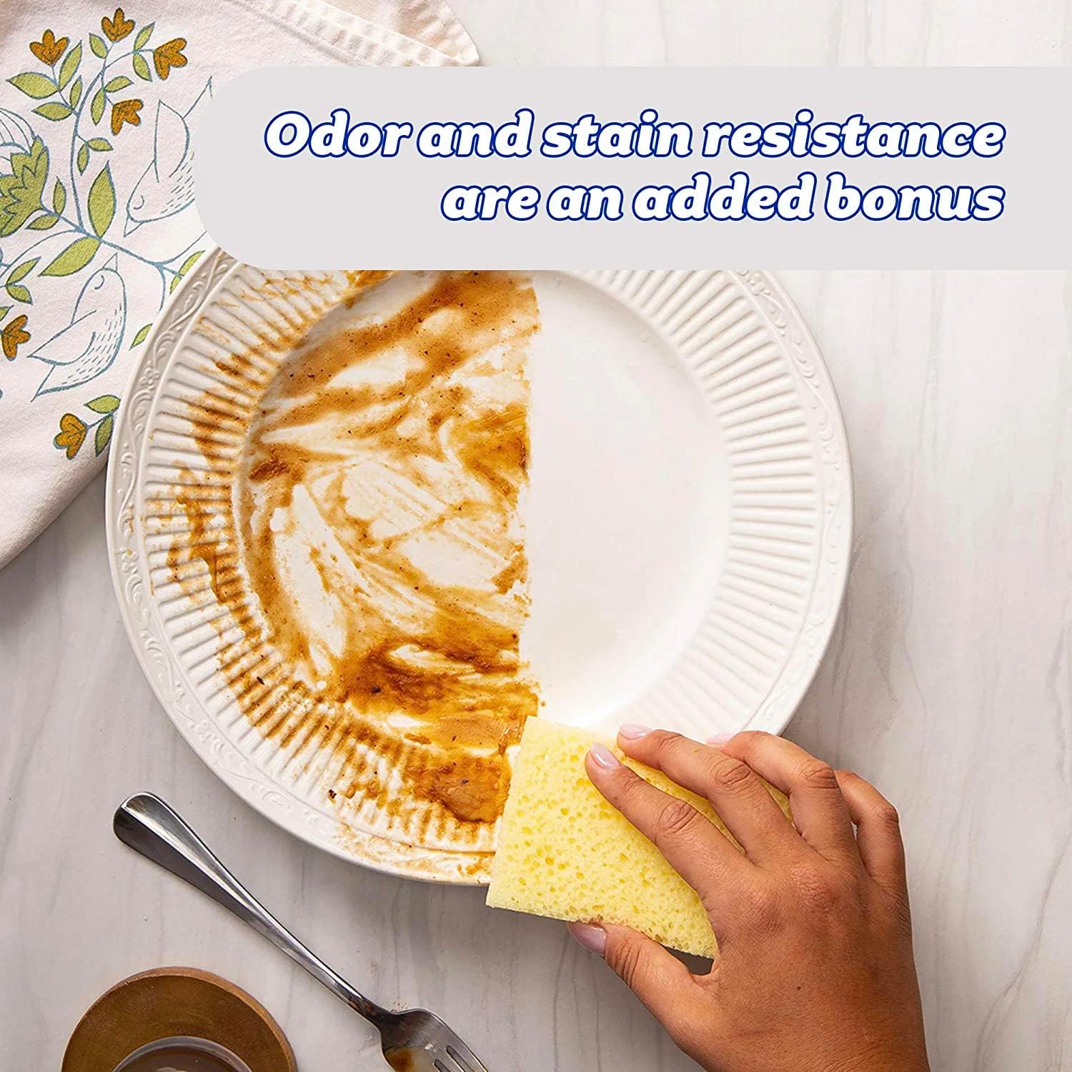 Scrub Daddy Sponge Daddy - Scratch-Free Multipurpose Kitchen & Dish Sponge - BPA Free & Made with Polymer Foam - Stain & Odor Resistant (4 Count)