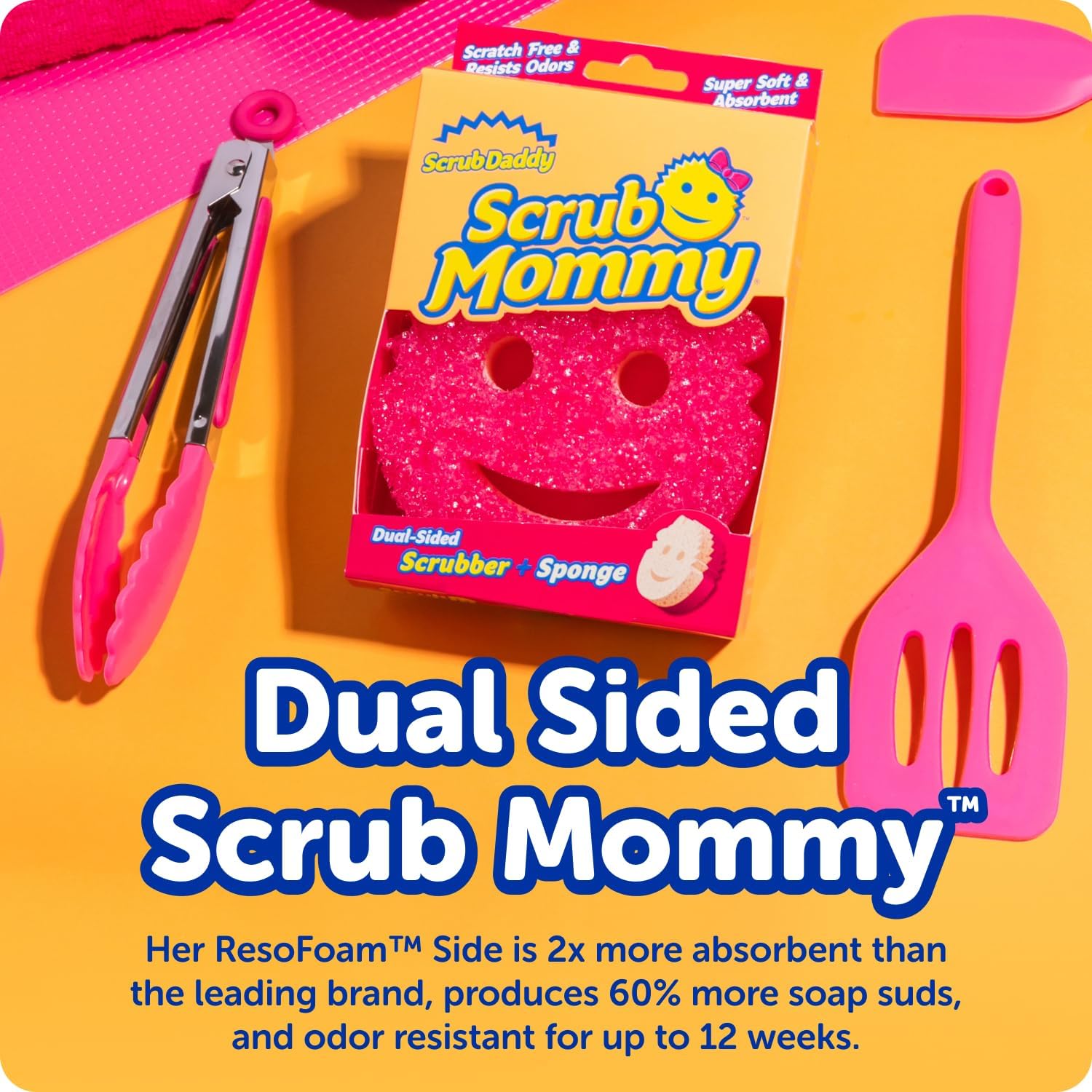 Scrub Daddy 4 Scrub Daddy Sponges & 4 Scrub Mommy Kitchen Sponges - Scratch-Free for Dishes & Multipurpose Cleaning - BPA Free & Made with Polymer Foam - Stain & Odor Resistant (8 Pack)