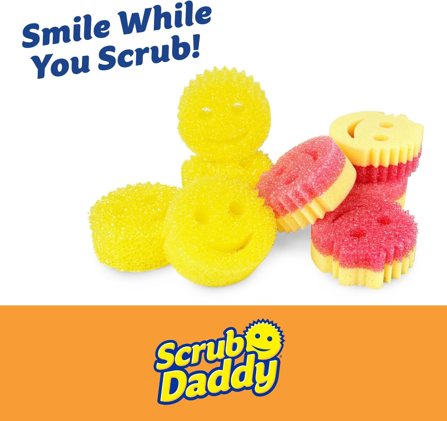 Scrub Daddy 4 Scrub Daddy Sponges & 4 Scrub Mommy Kitchen Sponges - Scratch-Free for Dishes & Multipurpose Cleaning - BPA Free & Made with Polymer Foam - Stain & Odor Resistant (16 Pack)