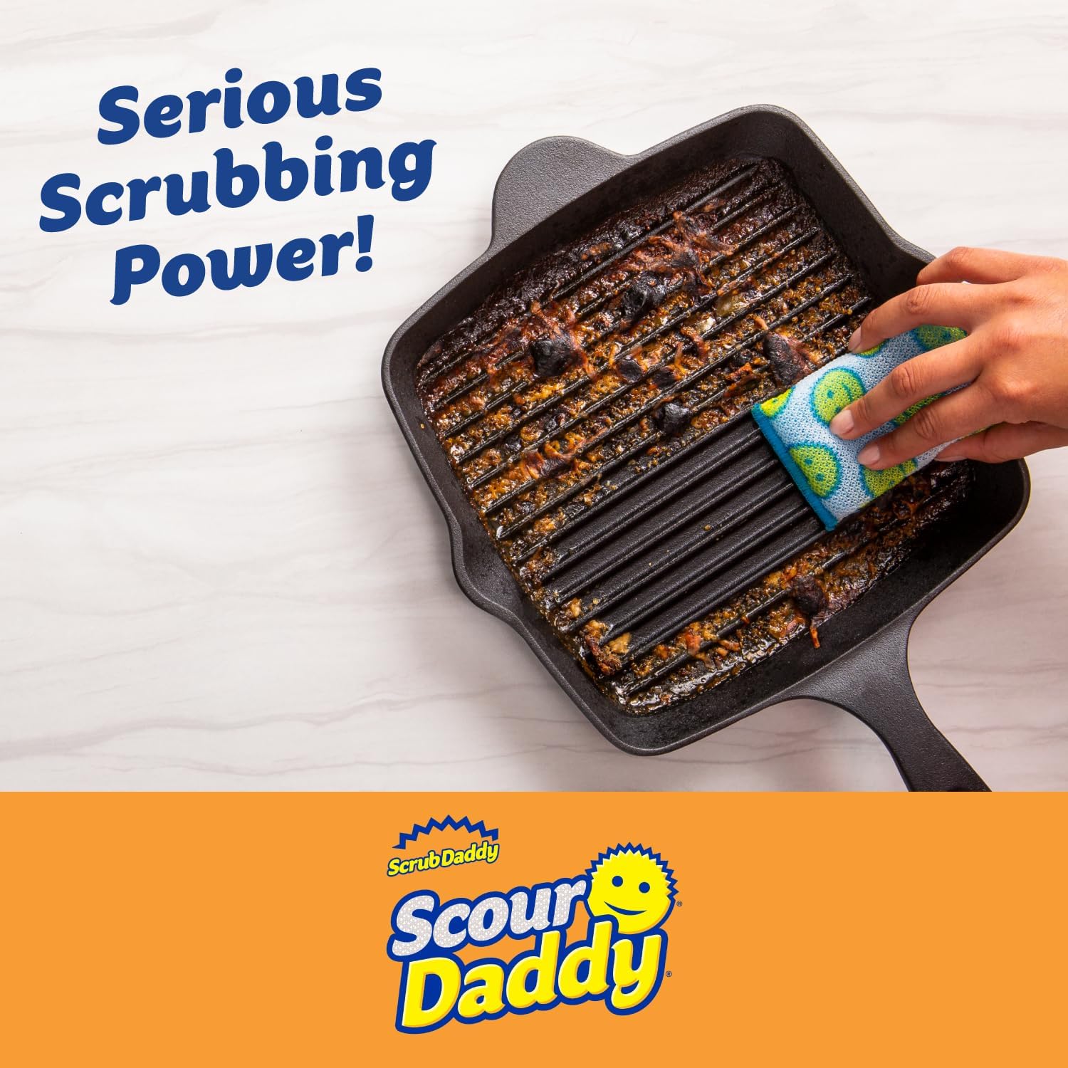 Scrub Daddy Scour Daddy Scouring Pad - Non Scratch Scouring Pad - Sponges for Dishes & Cleaning Supplies - Durable & Odor Resistant - 3 Count (12 Pack)