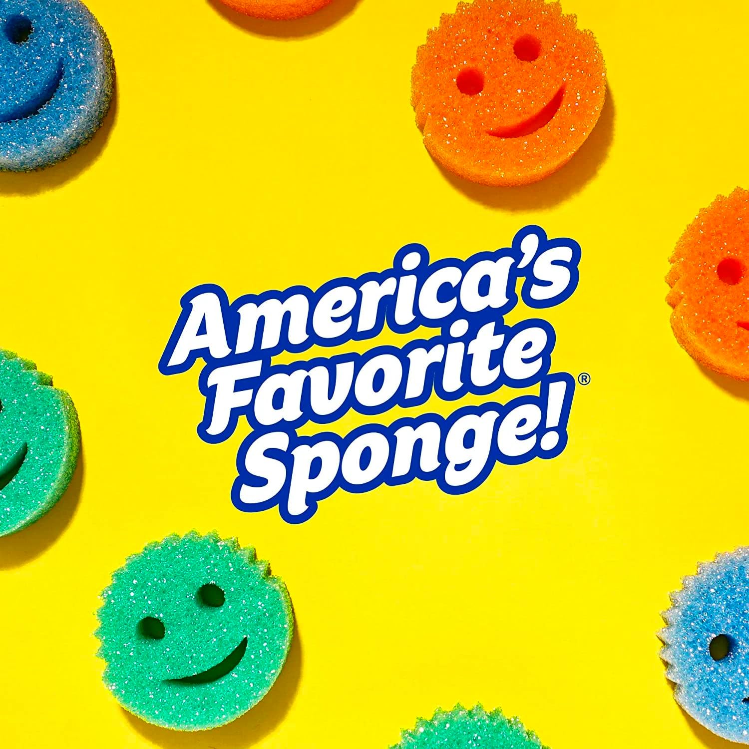 Scrub Daddy Sponge Daddy - Scratch-Free Multipurpose Kitchen & Dish Sponge - BPA Free & Made with Polymer Foam - Stain & Odor Resistant (4 Count)