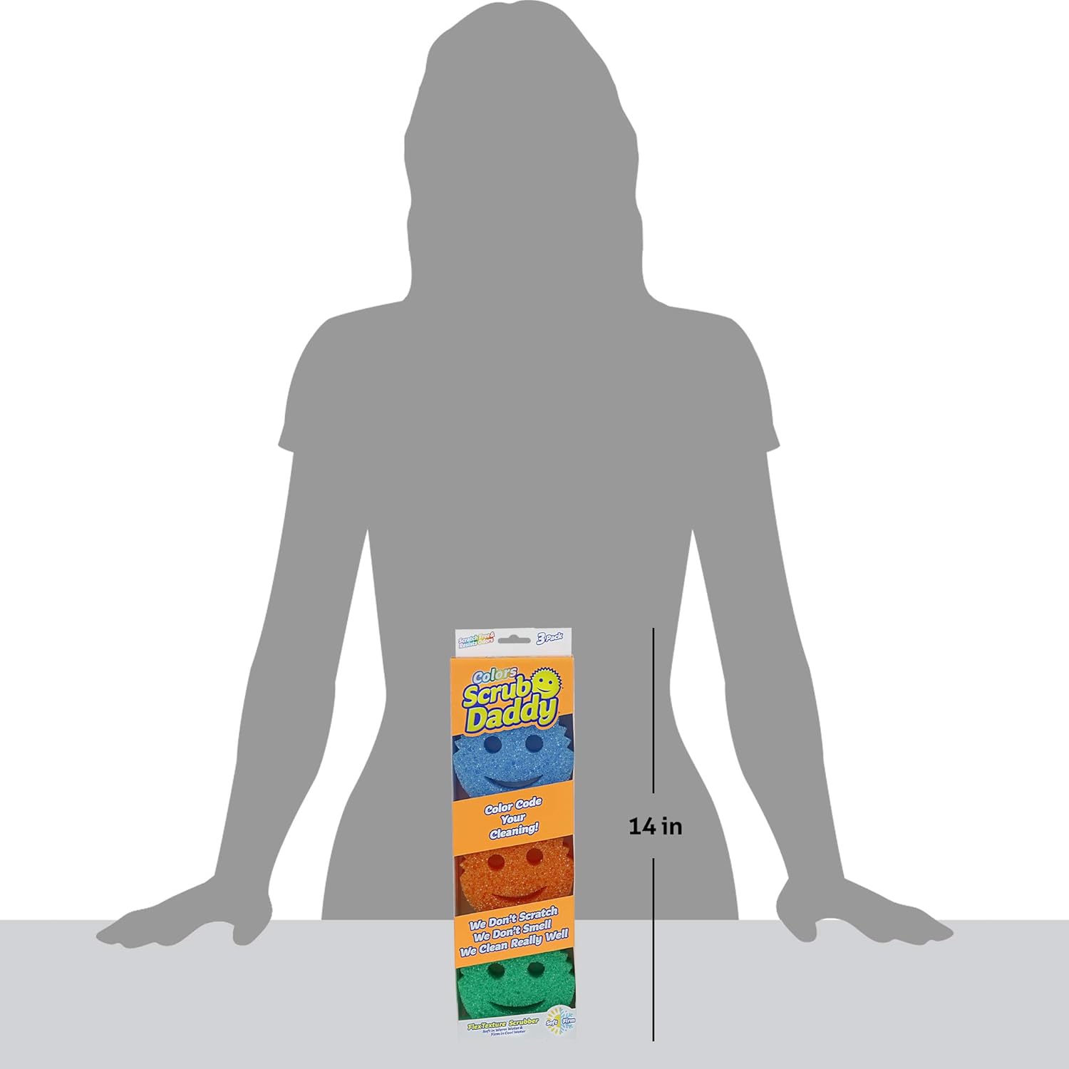 Scrub Daddy Colors Sponge Set, FlexTexture, 3ct Pack of 2 | Temperature Responsive | Deep Cleaning | Dishwasher Safe | Multi-use