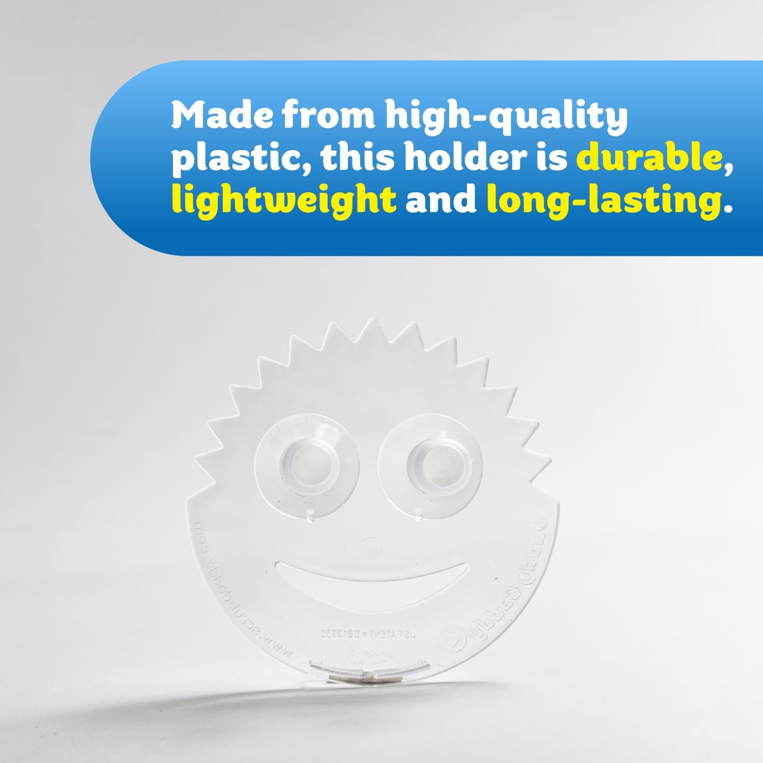 Scrub Daddy Sponge Holder Daddy Caddy - Sponge Holder for Kitchen Sink - Sponge Caddy and Kitchen Organizer with Suction Cups - Self Draining & Dishwasher Safe (1 Count)