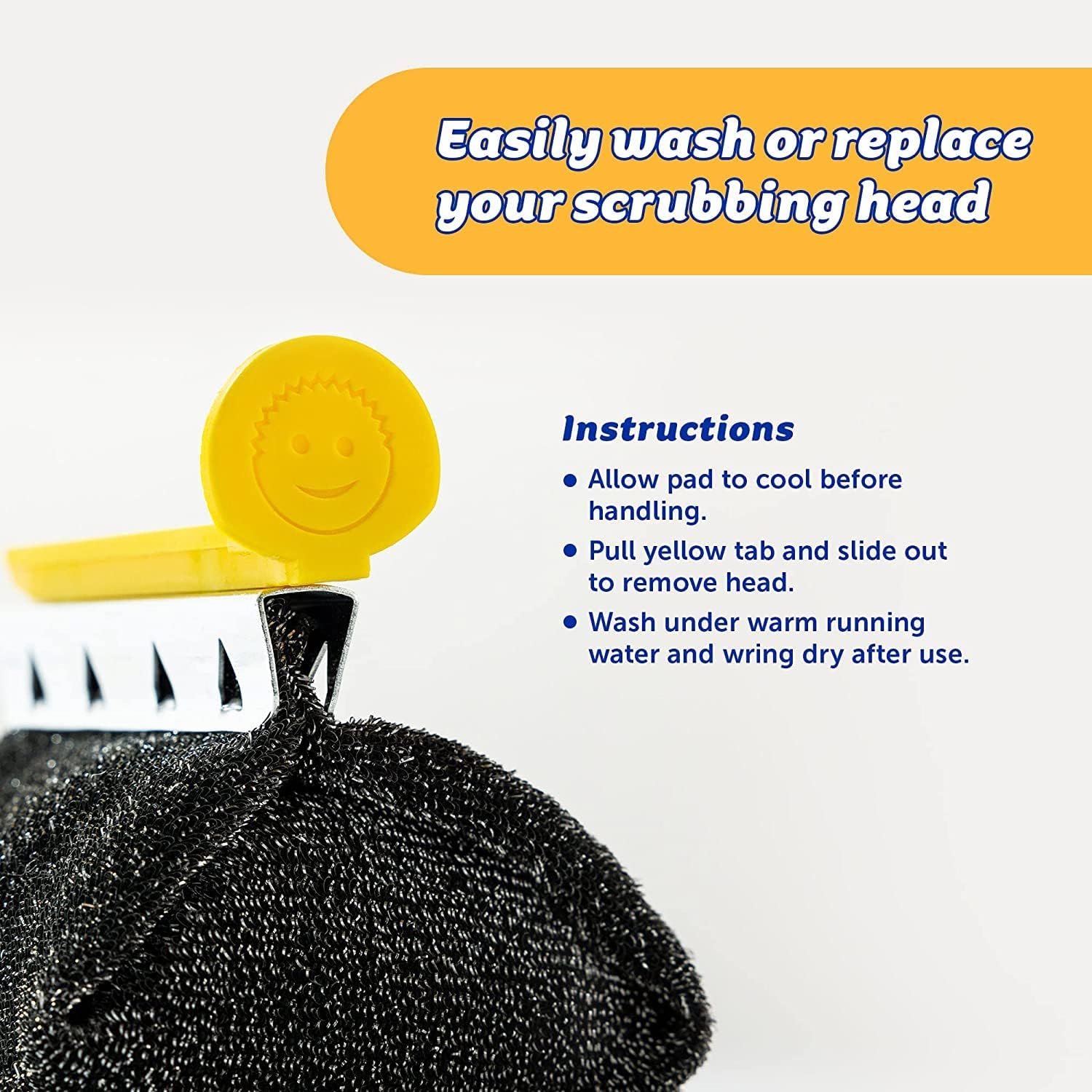 Scrub Daddy BBQ Daddy Grill Brush Head Refill - Bristle Free Grill Brush ArmorTec Steel Mesh Grill Cleaning Brush Attachment - Steam-Activated Cleaning Scrubber for Grates (1 Count)