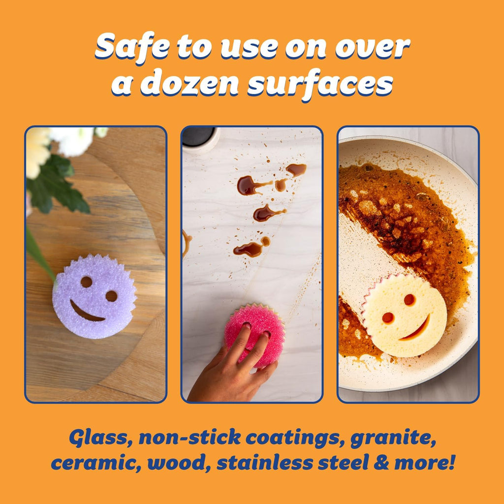 Scrub Daddy Cleaning Supplies Kit - Cif Floral Bundle - Includes Scrub Mommy Dish Sponges, Microfiber Towels, Kitchen Sink Caddy & Cif Cream All Purpose Cleaner, Pink Lilly (9 Count)