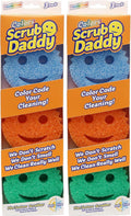 Scrub Daddy Colors Sponge Set, FlexTexture, 3ct Pack of 2 | Temperature Responsive | Deep Cleaning | Dishwasher Safe | Multi-use
