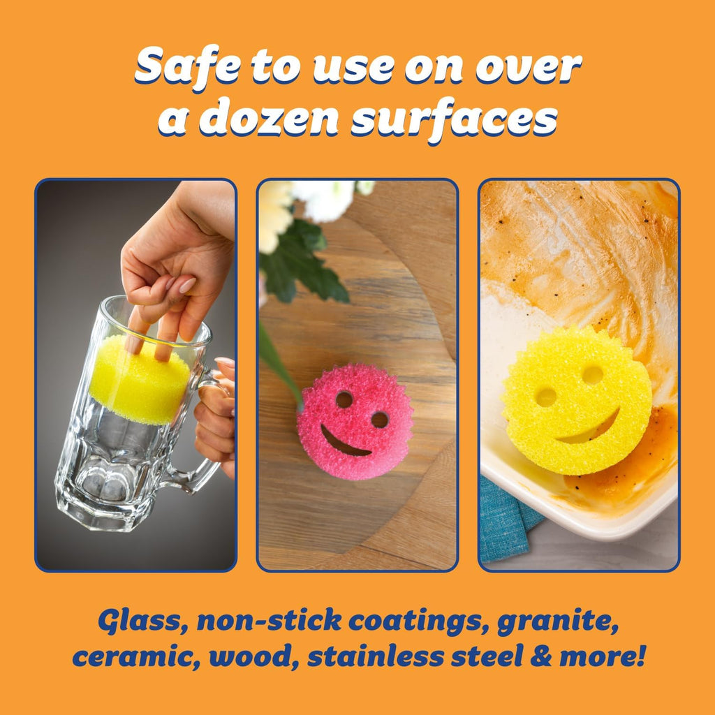 Scrub Daddy 4 Scrub Daddy Sponges & 4 Scrub Mommy Kitchen Sponges - Scratch-Free for Dishes & Multipurpose Cleaning - BPA Free & Made with Polymer Foam - Stain & Odor Resistant (16 Pack)