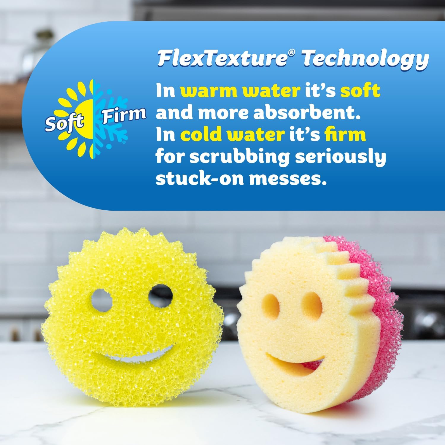 Scrub Daddy 4 Scrub Daddy Sponges & 4 Scrub Mommy Kitchen Sponges - Scratch-Free for Dishes & Multipurpose Cleaning - BPA Free & Made with Polymer Foam - Stain & Odor Resistant (16 Pack)